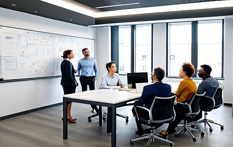 지속가능한 성취와 경영 전환 - Innovation in the Workplace**

"A diverse team of professionals brainstorming ideas in a modern, ope...