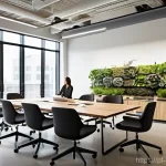 Home 15 지속가능한 성취와 기업 혁신 - **Sustainable Business Leaders in an Eco-Office**
"A group of diverse business professionals, ma...