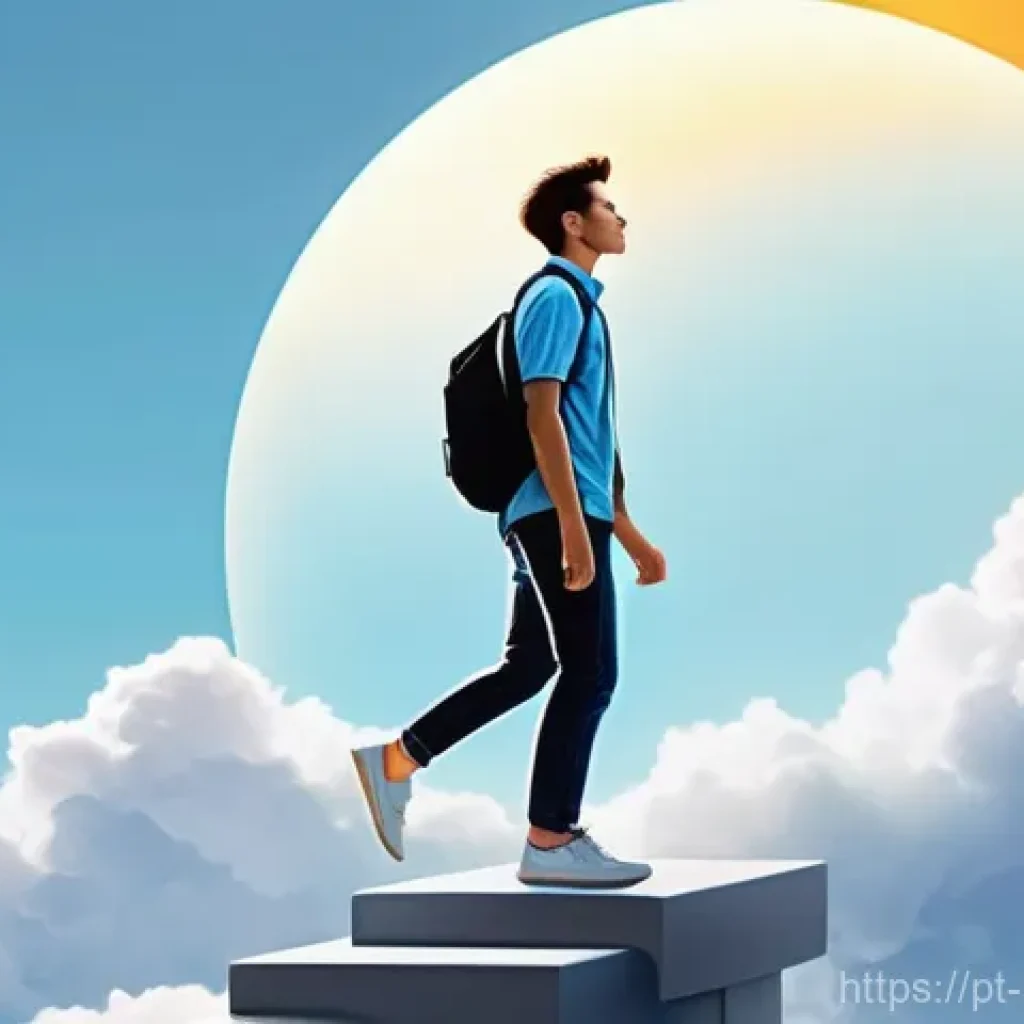 지속가능한 성취를 위한 지속적인 개선 방법 - **"A vibrant, dynamic illustration depicting a young adult, gender-neutral, approximately 20-25 year...